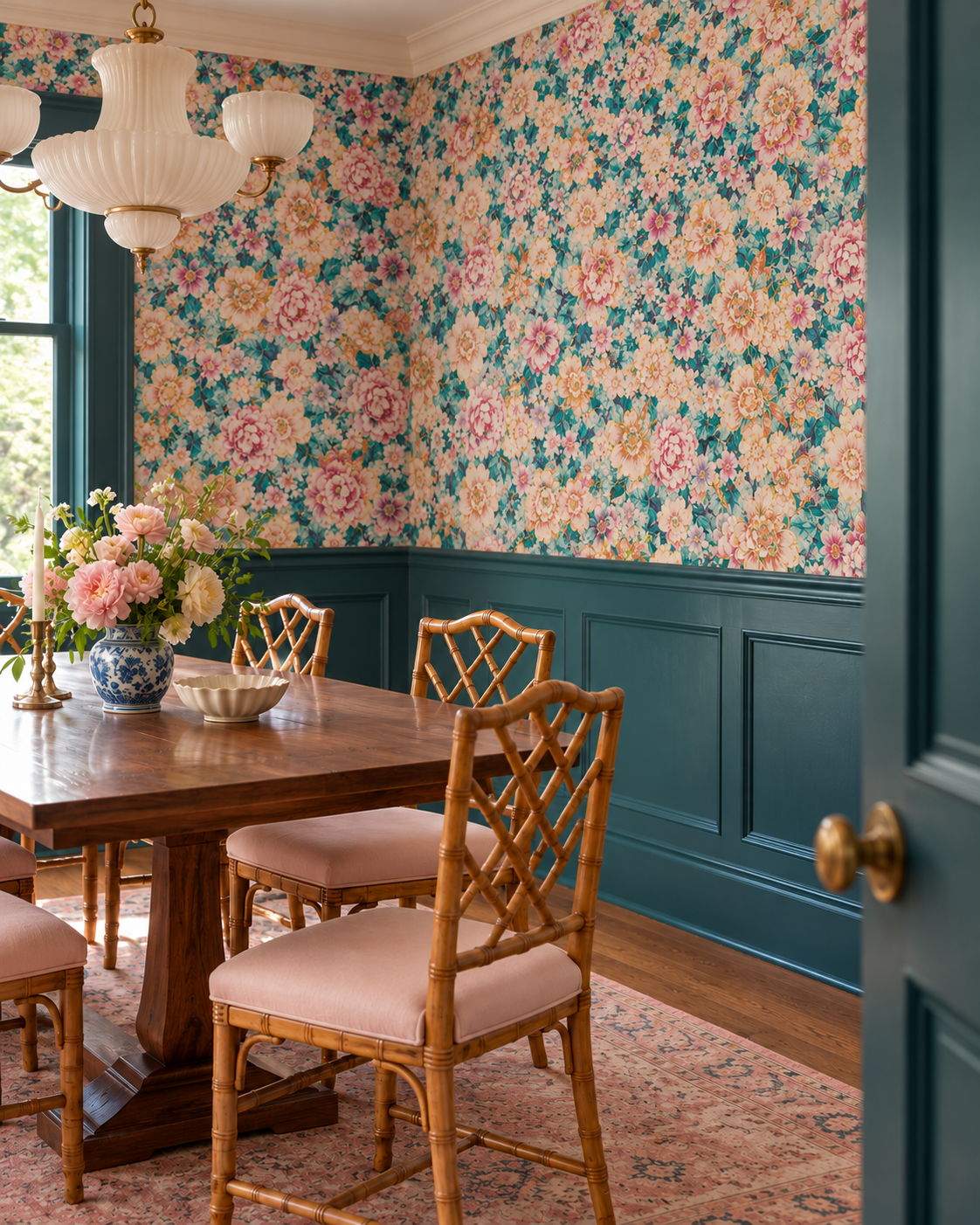 Dining Room Wallpaper With Wainscoting: A Classic Pairing With Plenty of Personality