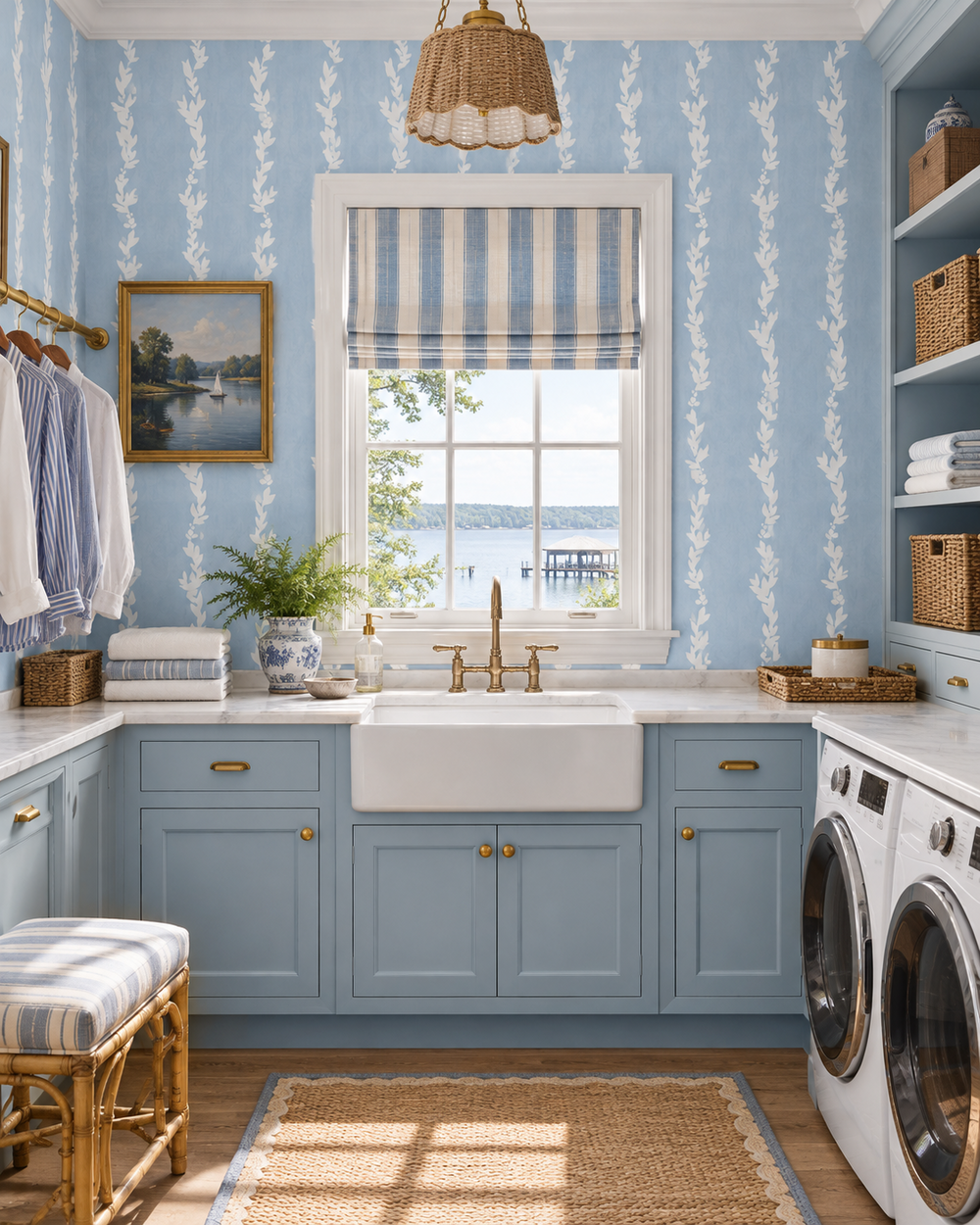 Laundry Room Wallpaper Ideas to Make Chores Feel Easier