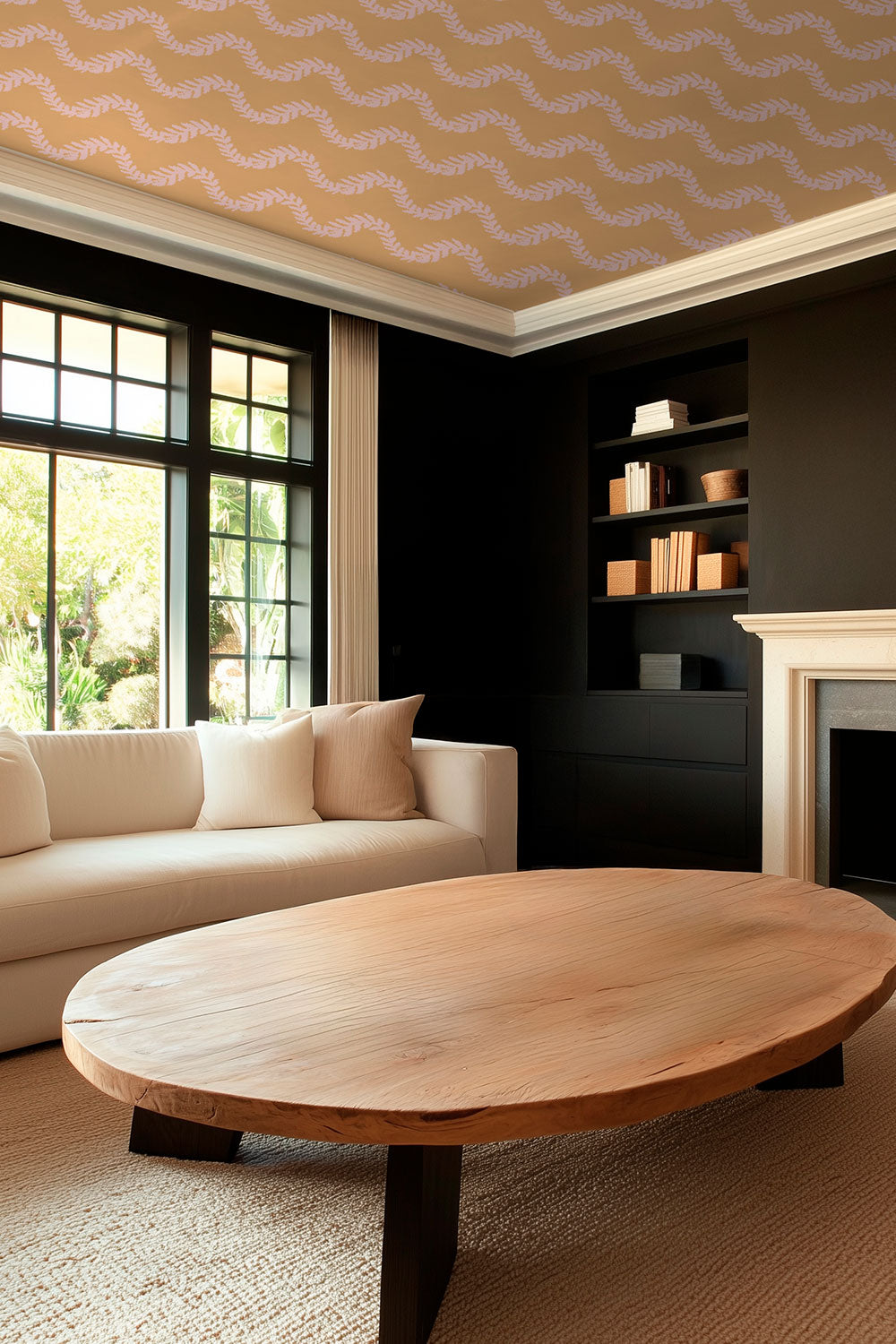 wallpapered ceilings  ceiling wallpaper ideas  wallpaper design trends  bold interior design ideas  how to wallpaper a ceiling