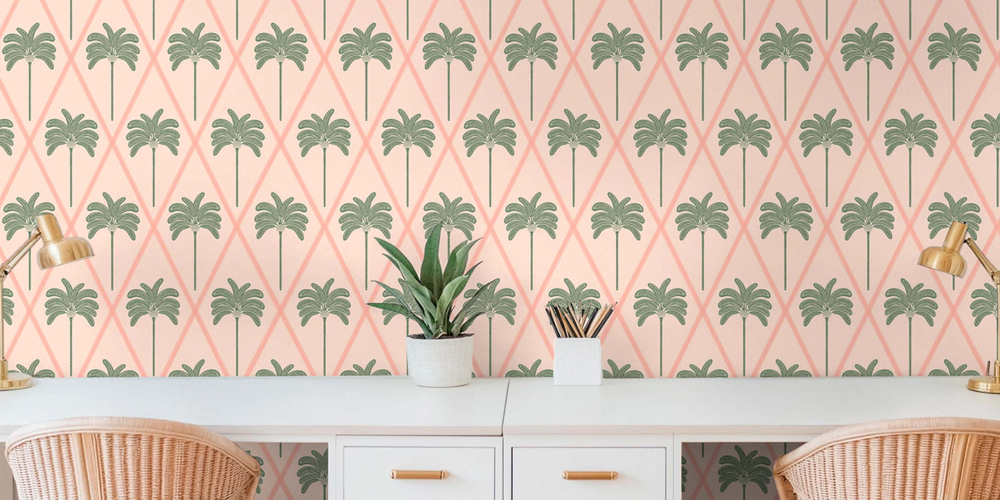 Office wallpaper with refined, structured pattern