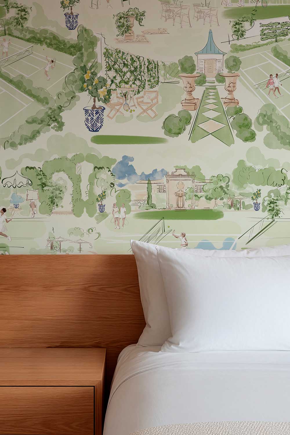 Peel and stick wallpaper with modern printed design