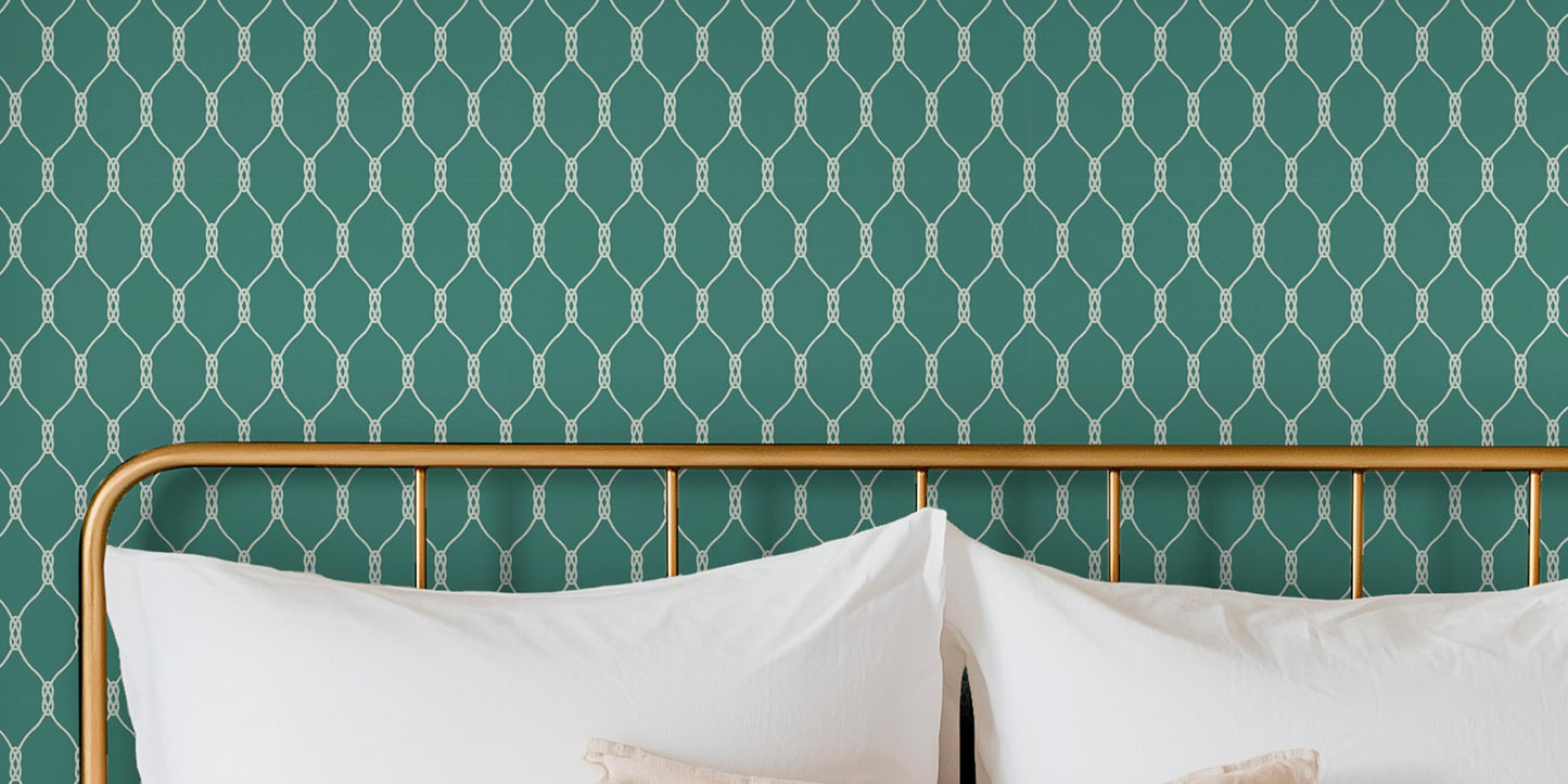 Nautical wallpaper with classic maritime pattern