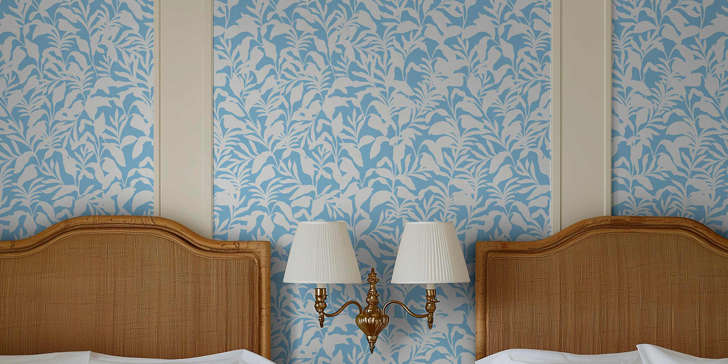 Printed basketweave wallpaper with woven texture and clean pattern