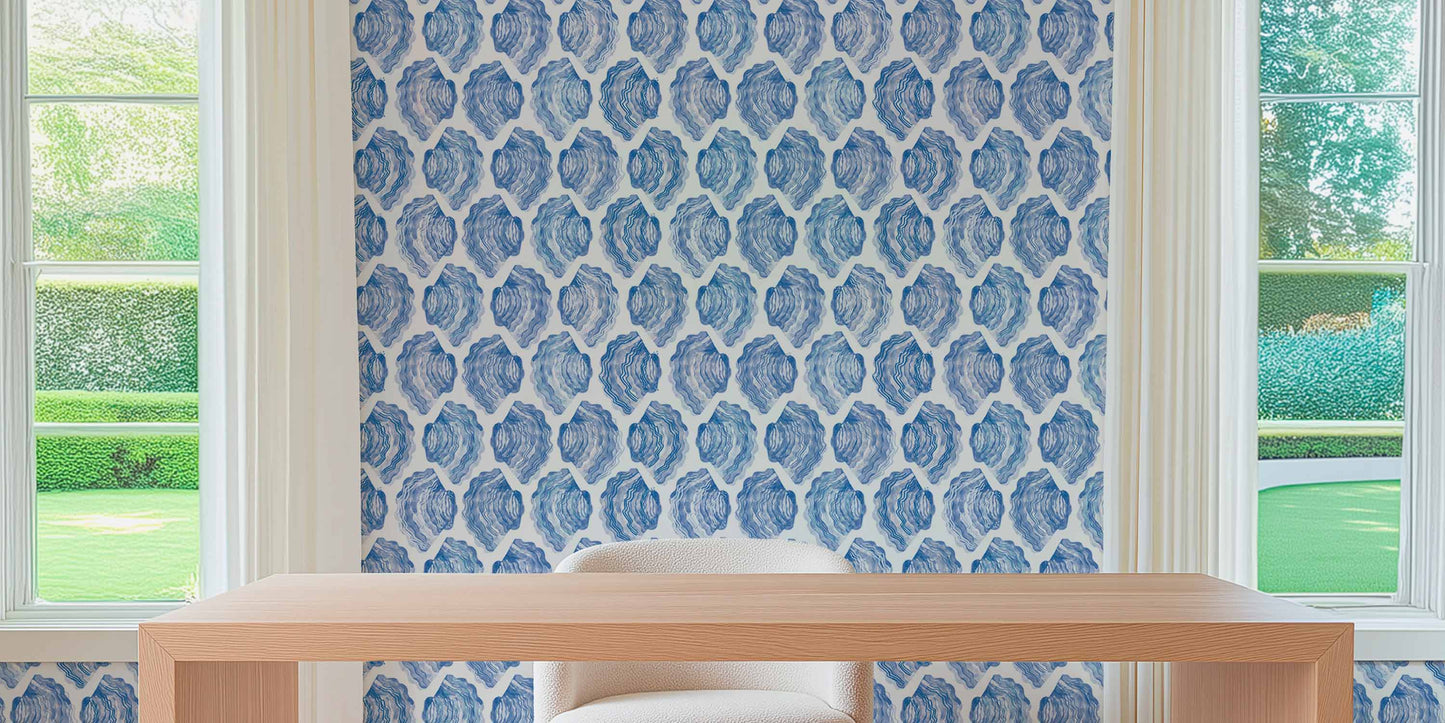 Coastal wallpaper with soft, breezy pattern