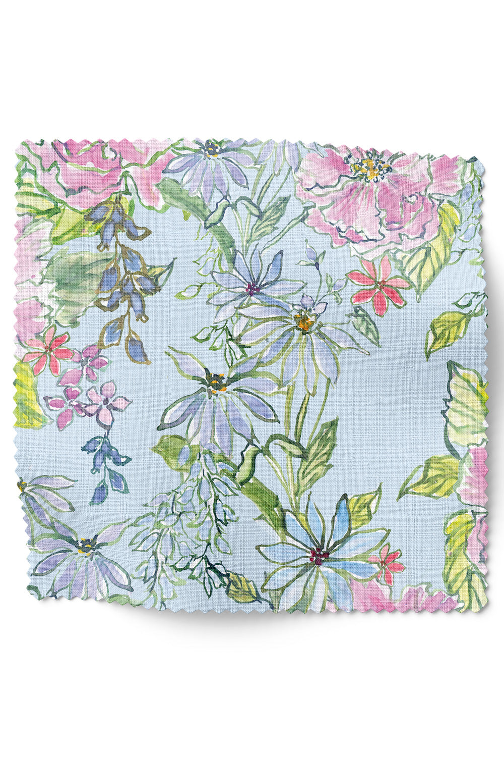 Floral fabric upholstery with expressive floral pattern