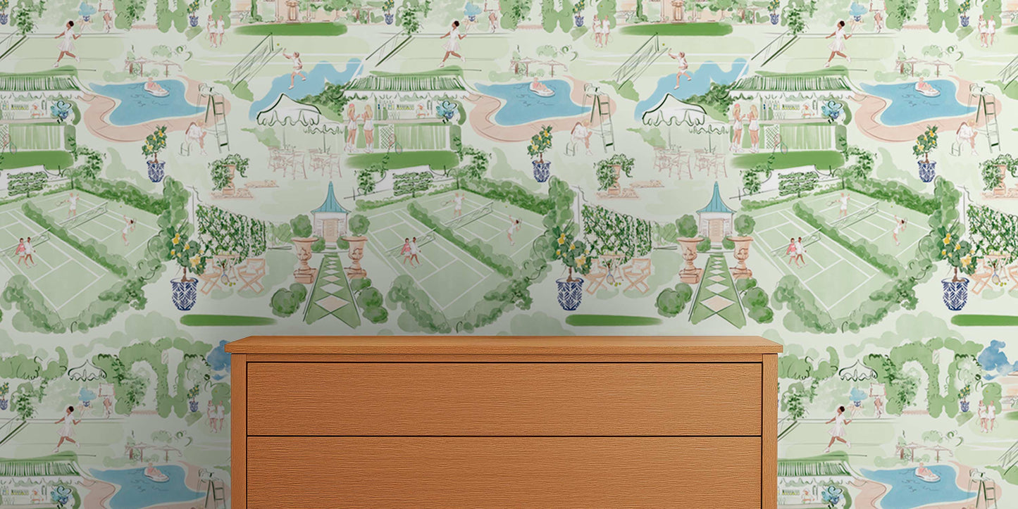 Preppy sport wallpaper with classic patterned motif