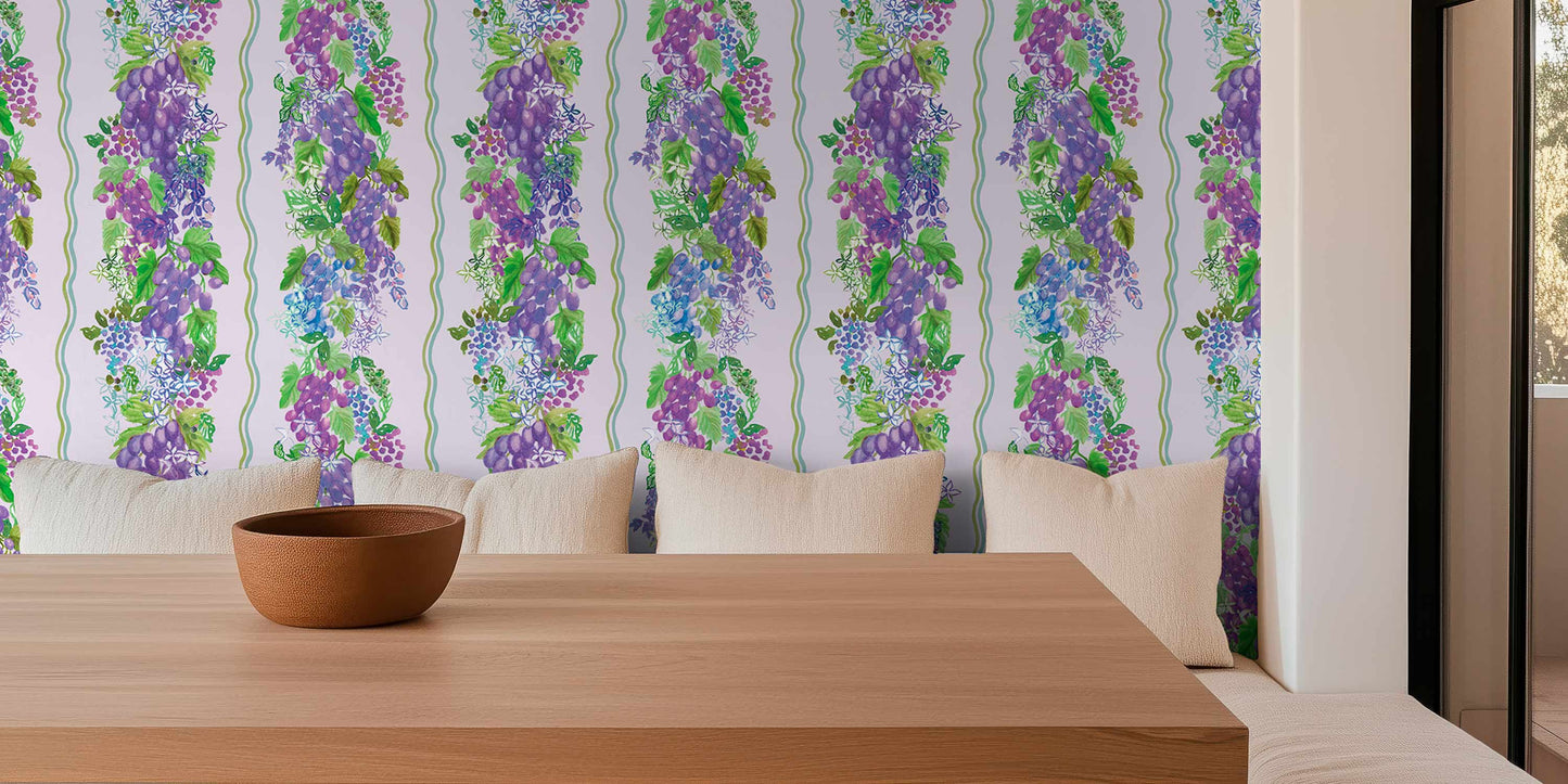 Textured performance vinyl wallpaper with subtle woven finish