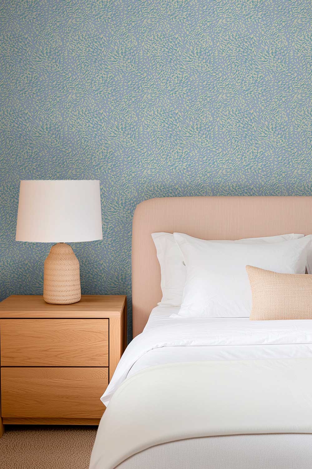 calming and subtle french blue cheetah print abstract wall-covering