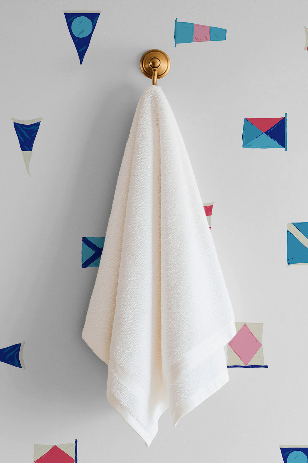 washable and stain resistant performance vinyl wallpaper in patriotic nautical sailboat flags for bathrooms and kids bedrooms