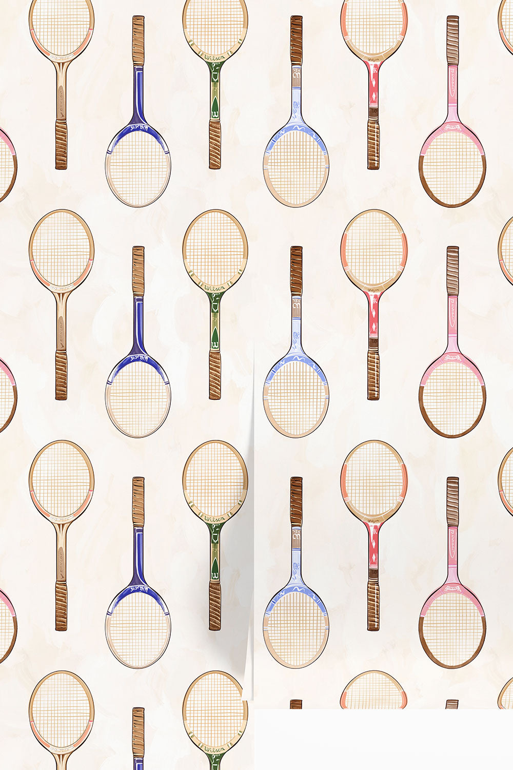 tennis racket stripe wallpaper, vintage tennis wallpaper, preppy wallpaper, kids sports wallpaper, traditional wallpaper, country club decor, racket pattern wallpaper, classic sports wallcovering, geometric tennis wallpaper