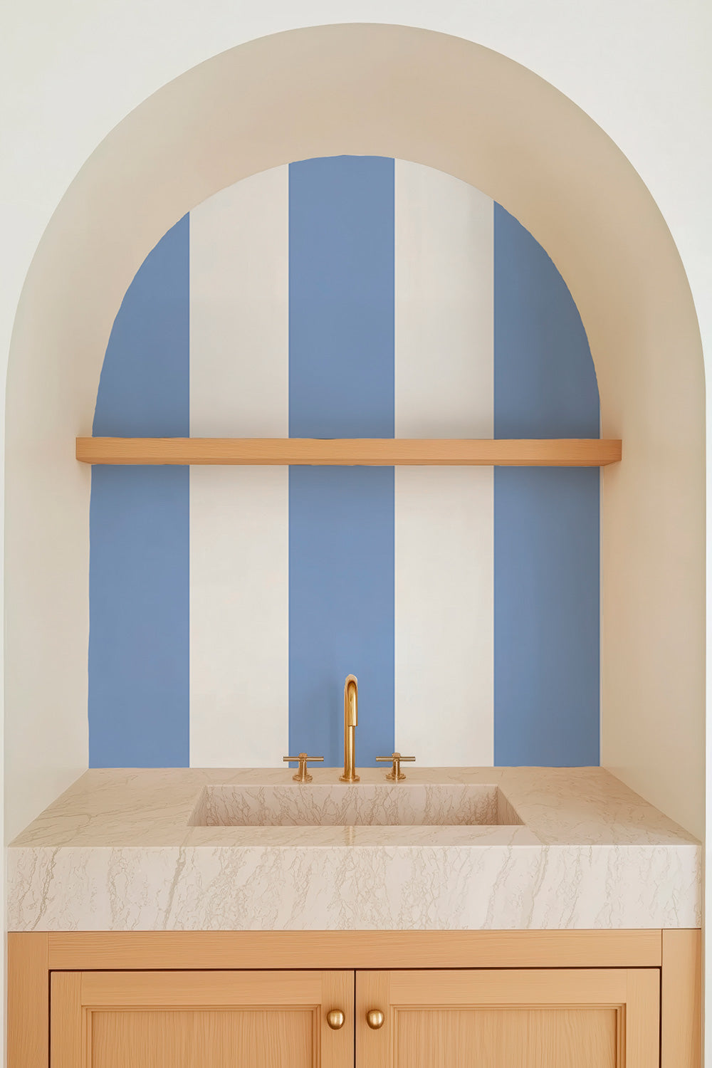 luxurious bar in new construction home, our performance vinyl in this bold stripe is the perfect option because it is moister resistant and washable