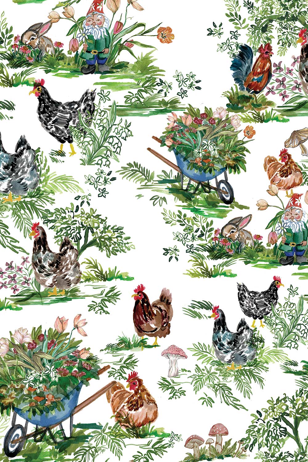 grasscloth toile wallpaper, chicken toile grasscloth, farmhouse grasscloth wallpaper, cottagecore wallpaper, eco friendly toile wallcovering, whimsical farm wallpaper, chicken pattern wallpaper, natural woven toile