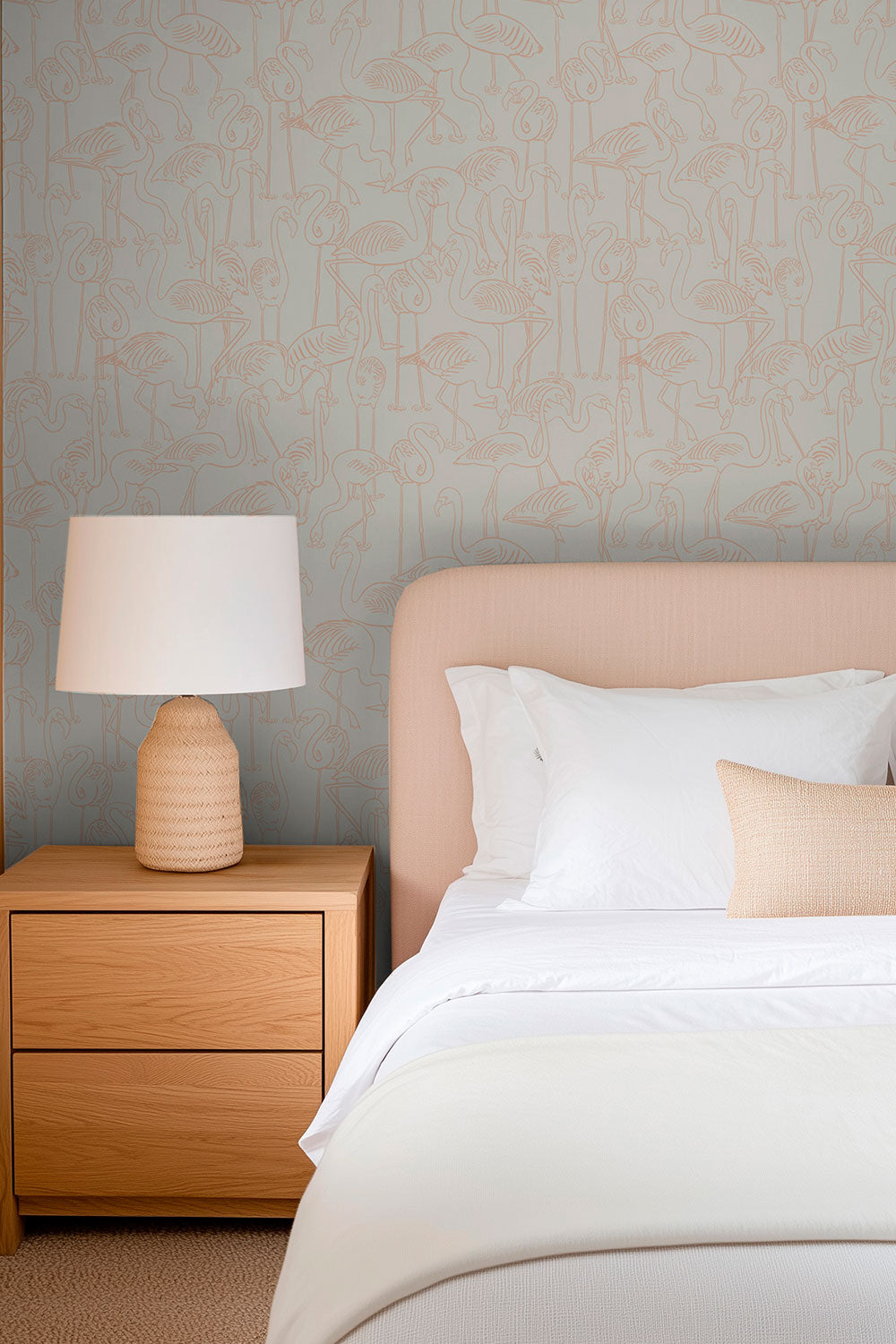 tropical pink flamingo luxury wallpaper for calming vacation guest bedrooms