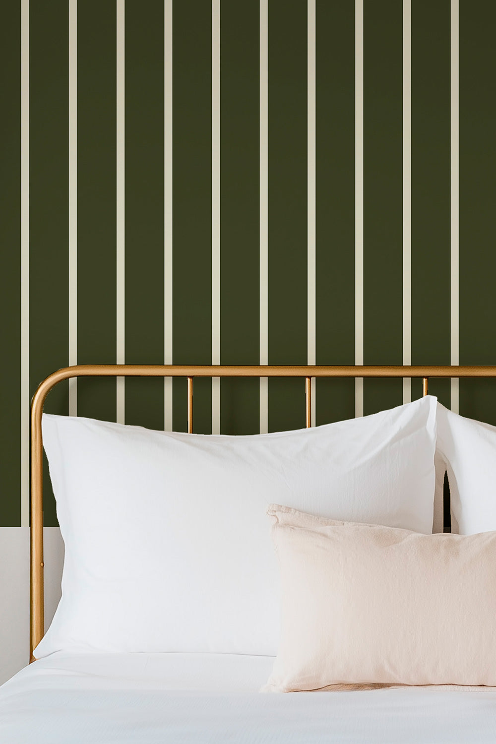 luxurious bedroom with eco-friendly novelty wallpaper in calming tones for interior designers