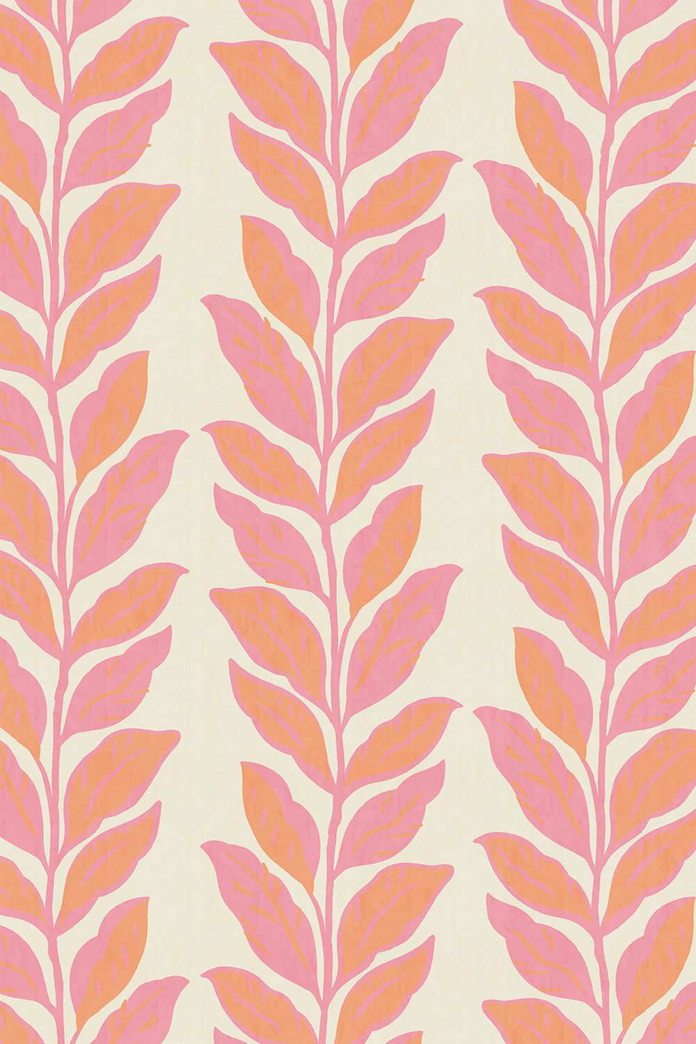 pink, orange and coral garden leaf stripe wallpaper
hand painted leaf wallpaper
botanical stripe wallpaper
vine wallpaper design
modern botanical stripe
colorful botanical wallpaper
wallpaper for small spaces
wallpaper for entryway walls
stripe wallpaper with leaves
cheerful botanical wallpaper
eco-friendly and all-natural grass cloth wall-covering
paperweave toxin-free wallpaper