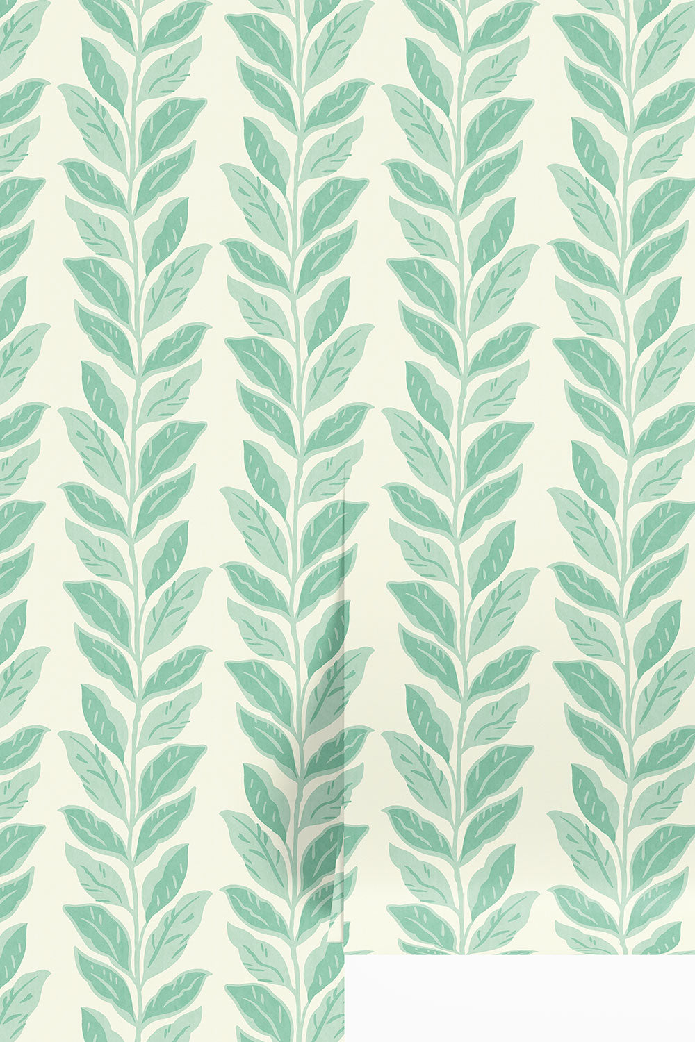 garden green leaf stripe wallpaper
hand painted leaf wallpaper
botanical stripe wallpaper
vine wallpaper design
modern botanical stripe
colorful botanical wallpaper
wallpaper for small spaces
wallpaper for entryway walls
stripe wallpaper with leaves
cheerful botanical wallpaper