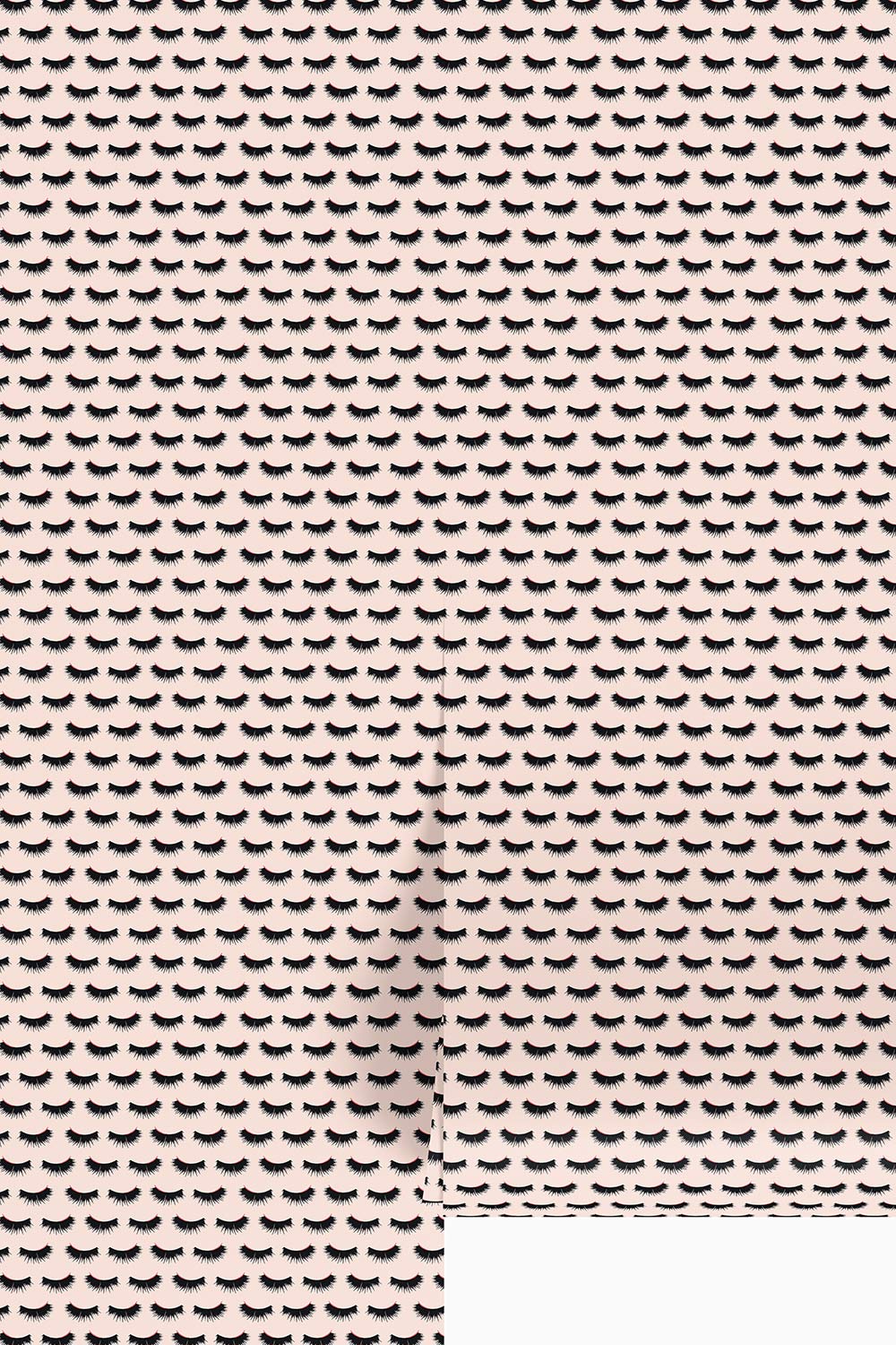 eyelash wallpaper, mascara lash wallpaper, beauty room wallpaper, girly stripe wallpaper, makeup studio décor, eyelash stripe pattern, glam wallcovering, hand painted lash wallpaper