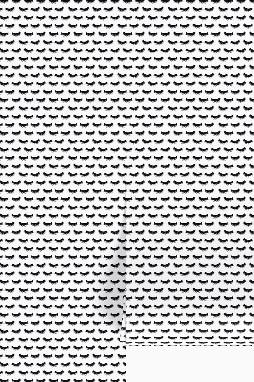 eyelash wallpaper, mascara lash wallpaper, beauty room wallpaper, girly stripe wallpaper, makeup studio décor, eyelash stripe pattern, glam wallcovering, hand painted lash wallpaper