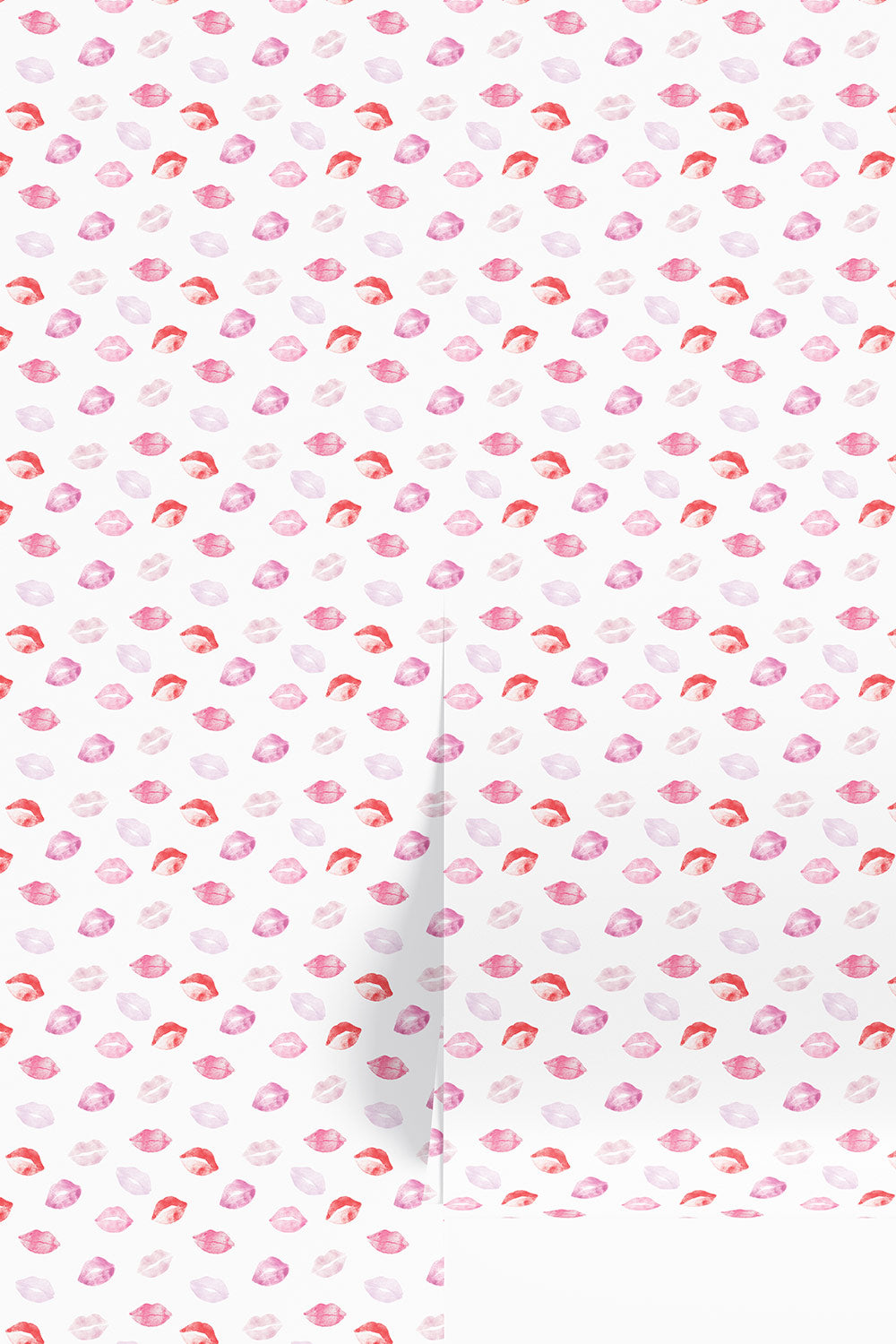 lip lock matte wallpaper, lipstick kiss pattern, watercolor beauty wallpaper, feminine wallpaper, cute lips wallpaper, makeup themed wallpaper, girls bathroom wallpaper