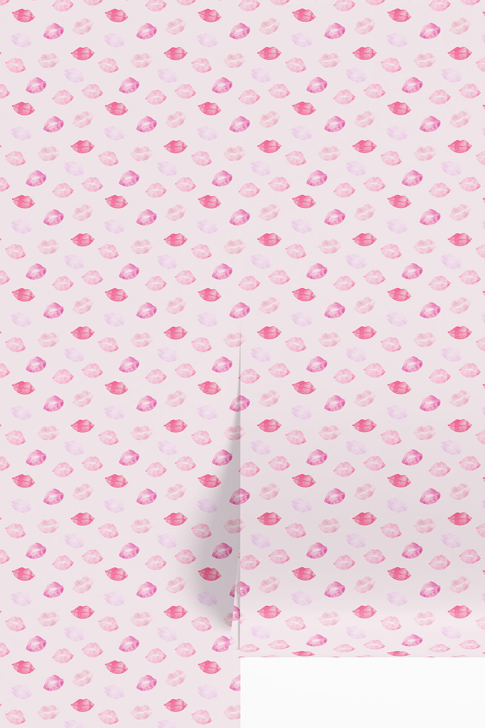 lip lock matte wallpaper, lipstick kiss pattern, watercolor beauty wallpaper, feminine wallpaper, cute lips wallpaper, makeup themed wallpaper, girls bathroom wallpaper