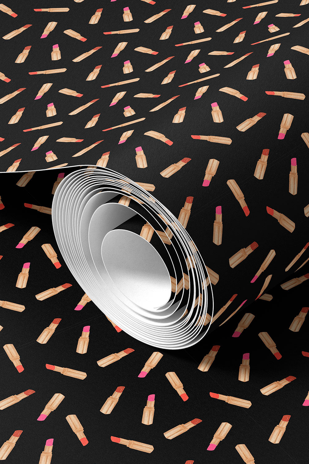 lipstick watercolor, salon wallpaper, beauty wallpaper, makeup wallpaper, bathroom girly wallpaper, performance vinyl wallpaper, water resistant and stain resistant wallpaper