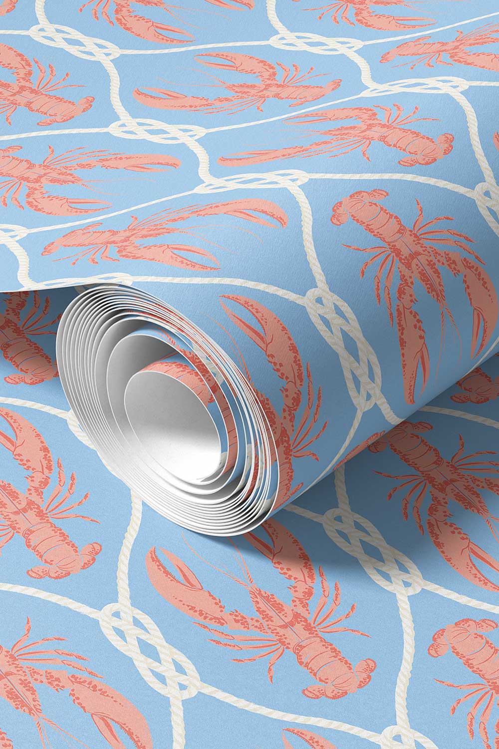 blue and pink lobster wallpaper
nautical rope wallpaper
crustacean wallpaper
coastal kitchen wallpaper
seafood restaurant décor
preppy nautical wallpaper
northeast coastal style wallpaper
lobster stripe design
traditional coastal wallpaper
rope and knot wallpaper
commercial grade water and stain resistant performance vinyl wall-covering, great for bathrooms, kitchens and commercial spaces