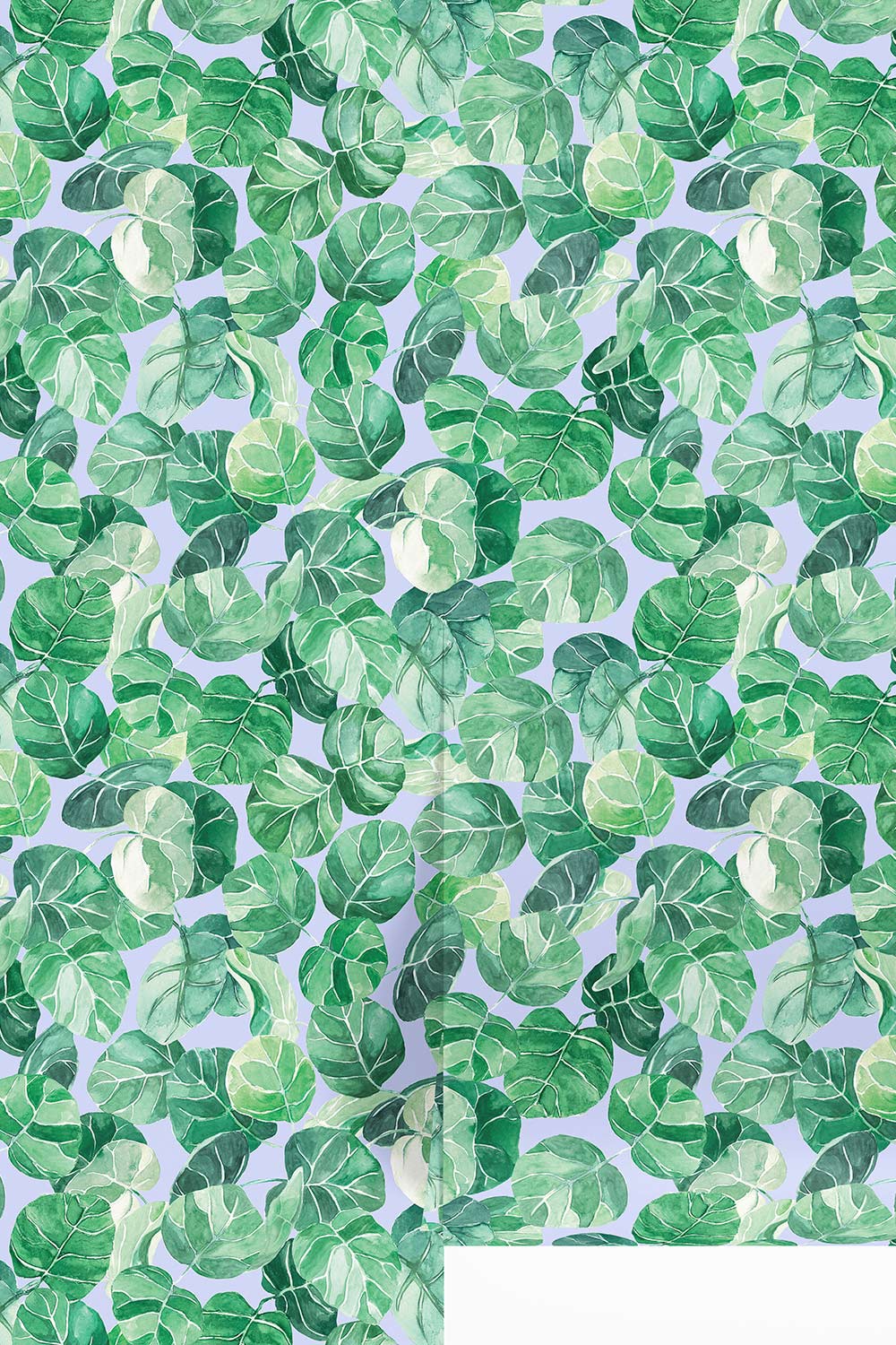 leaf wallpaper, botanical wallpaper, tropical wallpaper, watercolor leafy wallpaper, coastal wall covering, green leaf pattern wallpaper, nature inspired wallpaper, large-scale botanical design
