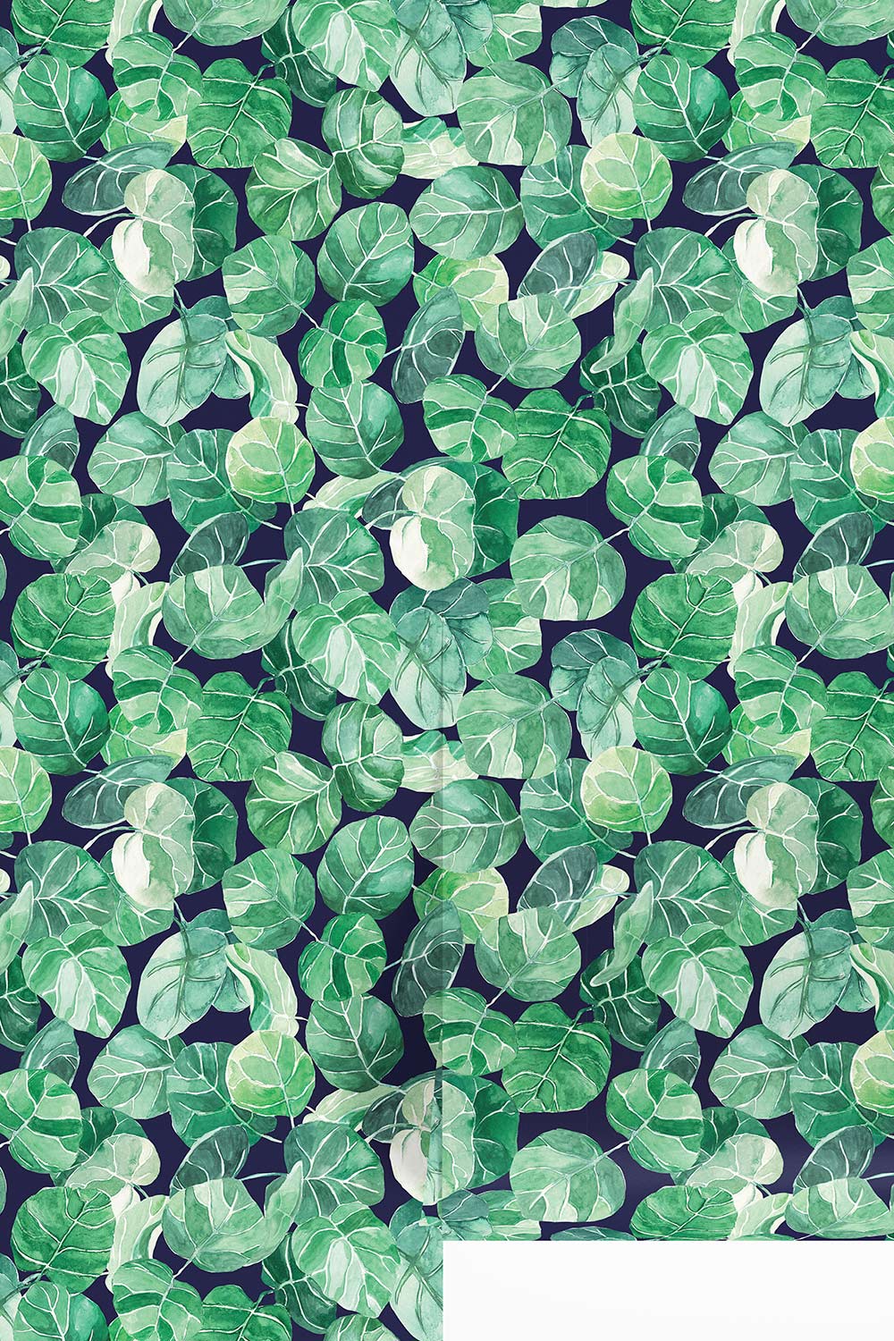 leaf wallpaper, botanical wallpaper, tropical wallpaper, watercolor leafy wallpaper, coastal wall covering, green leaf pattern wallpaper, nature inspired wallpaper, large-scale botanical design