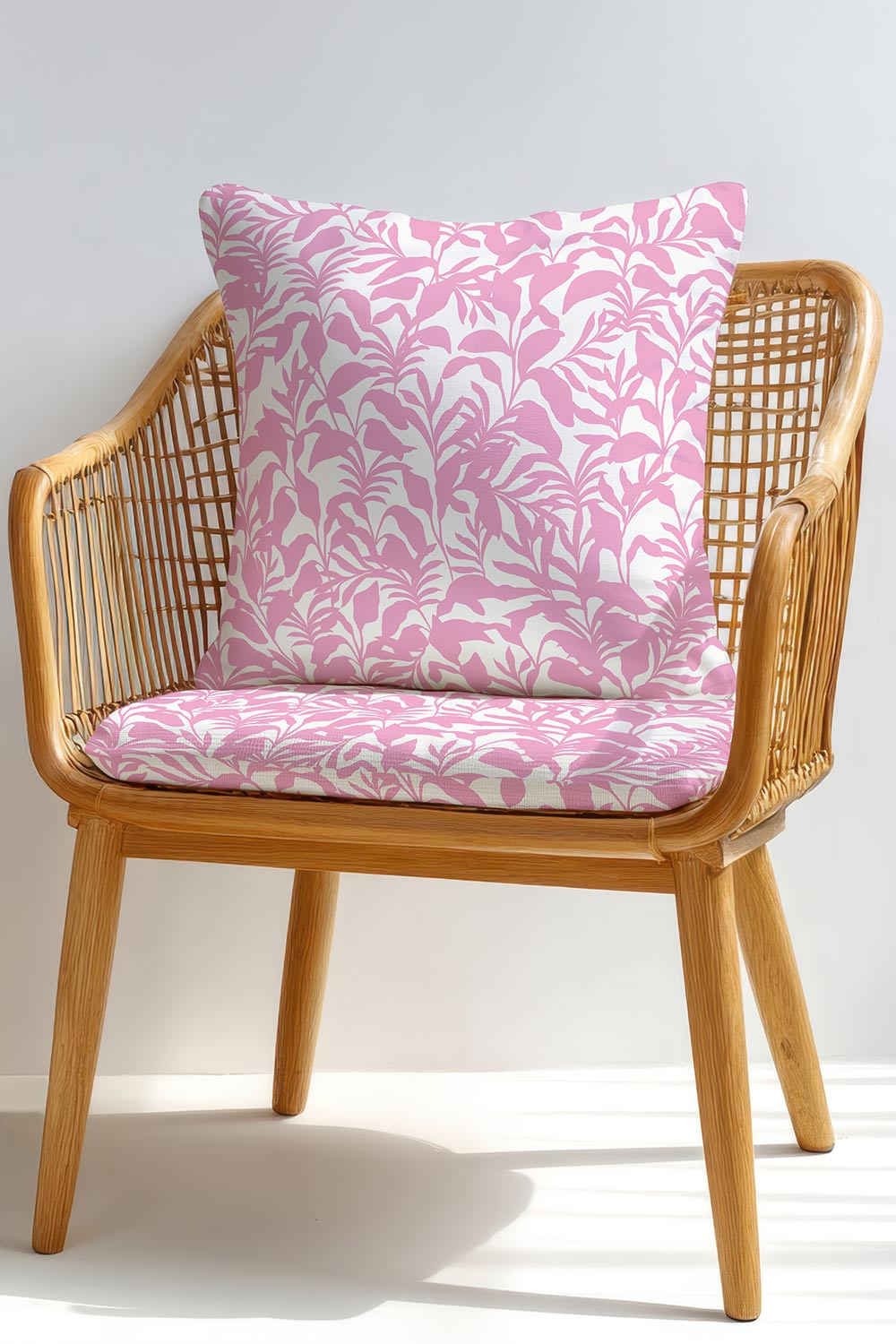 Bold tropical upholstery fabric featuring oversized palm frond leaves in a dynamic, statement-making pattern.