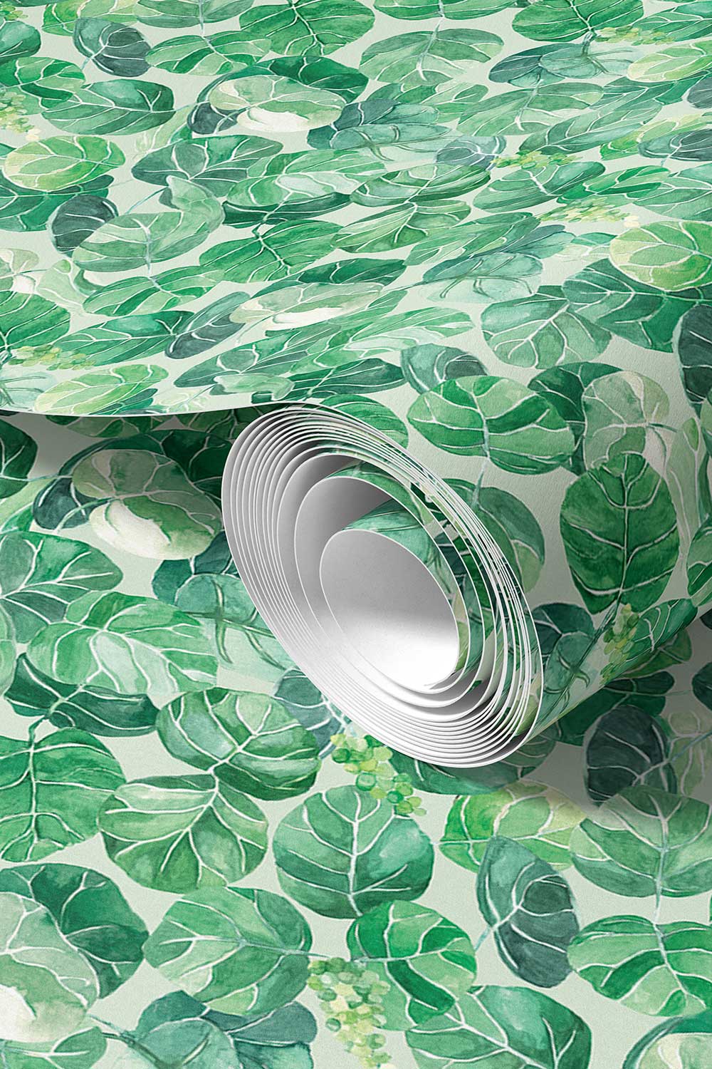 vinyl botanical wallpaper, tropical leaf vinyl wallcovering, washable coastal wallpaper, commercial botanical wallpaper, moisture resistant vinyl wallpaper, durable tropical wallpaper, coastal resort wallcovering, Miami leaf wallpaper