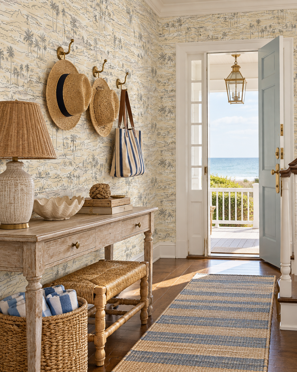 coastal beachside foyer
neutral tan and cream coastal toile wallpaper
beach toile wallpaper
seaside toile design
tropical toile wallpaper
palm tree toile wallpaper
coastal getaway wallpaper
beach house wallpaper
nautical toile wallpaper
traditional toile coastal design
ocean waves wallpaper
commercial grade water and stain resistant performance vinyl wall-covering, great for bathrooms, kitchens and commercial spaces