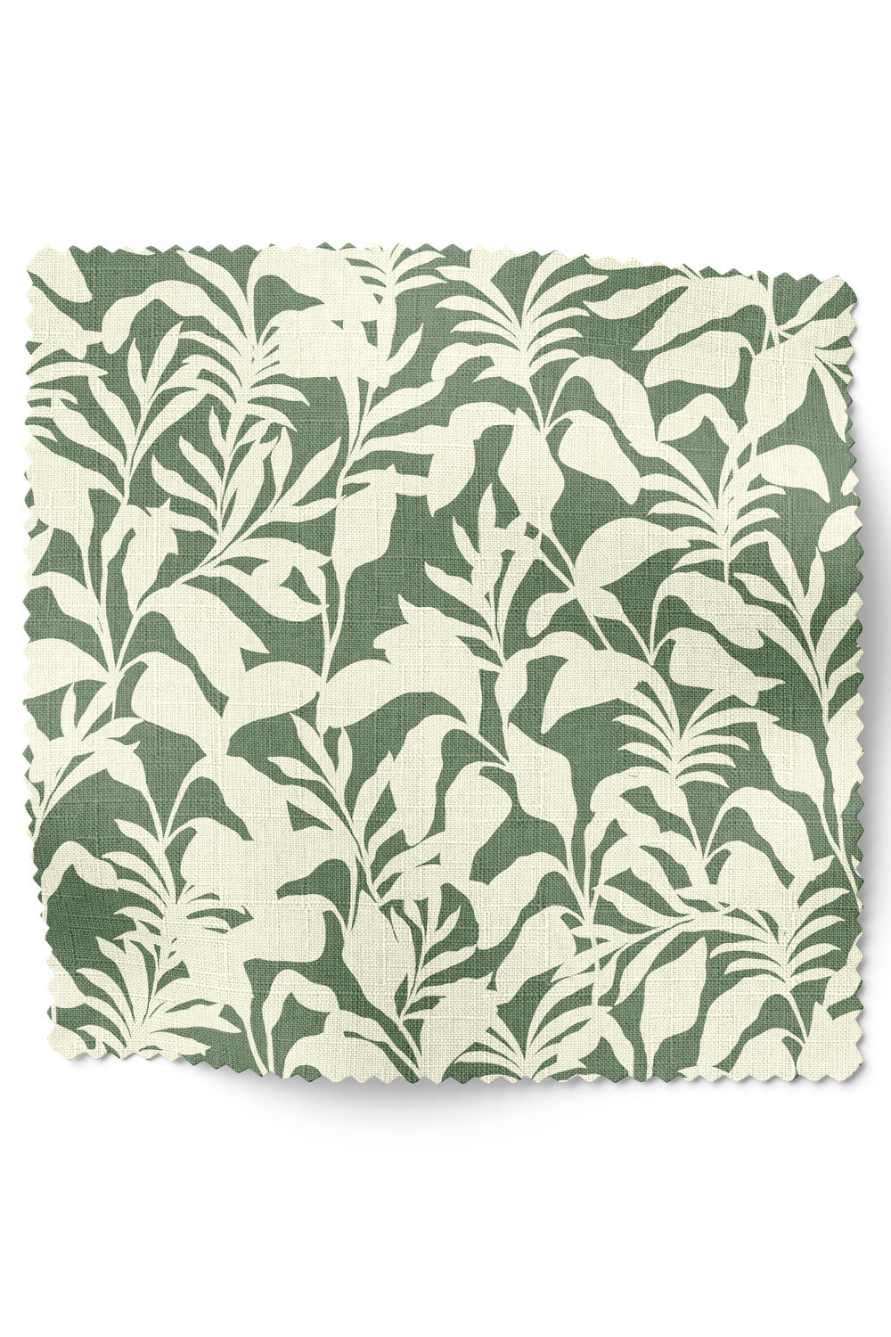 Bold tropical upholstery fabric featuring oversized palm frond leaves in a dynamic, statement-making pattern.