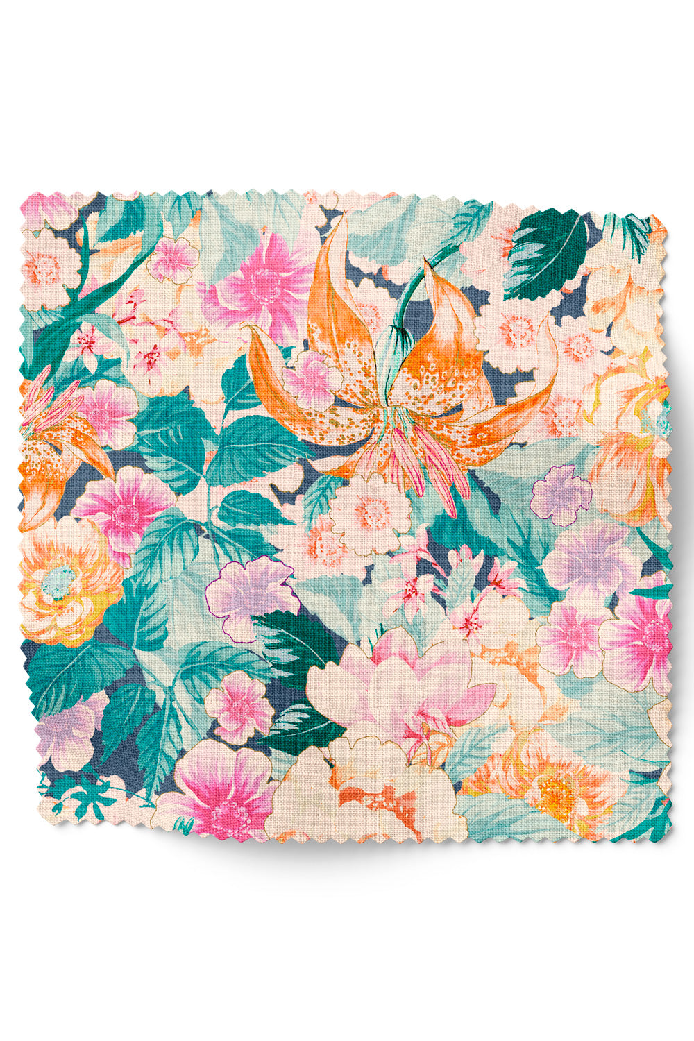Bold vintage-inspired floral upholstery fabric featuring oversized blooms and rich detail for statement interiors.