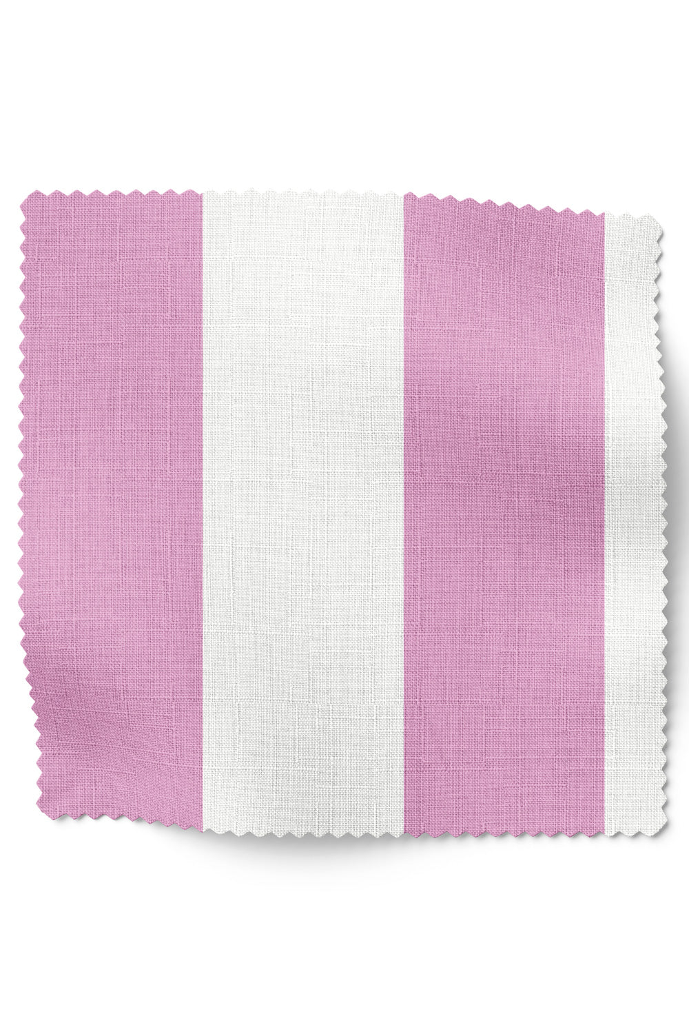 Narrow stripe upholstery fabric with a clean, classic layout and confident, design-forward character in bright pink and white.