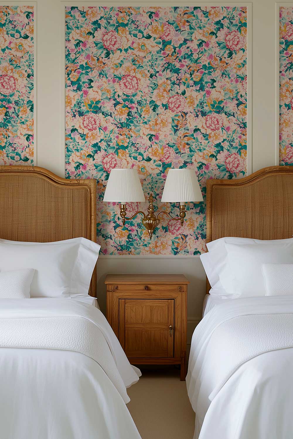 luxury grass cloth wall-covering for high end feminine guest bedrooms