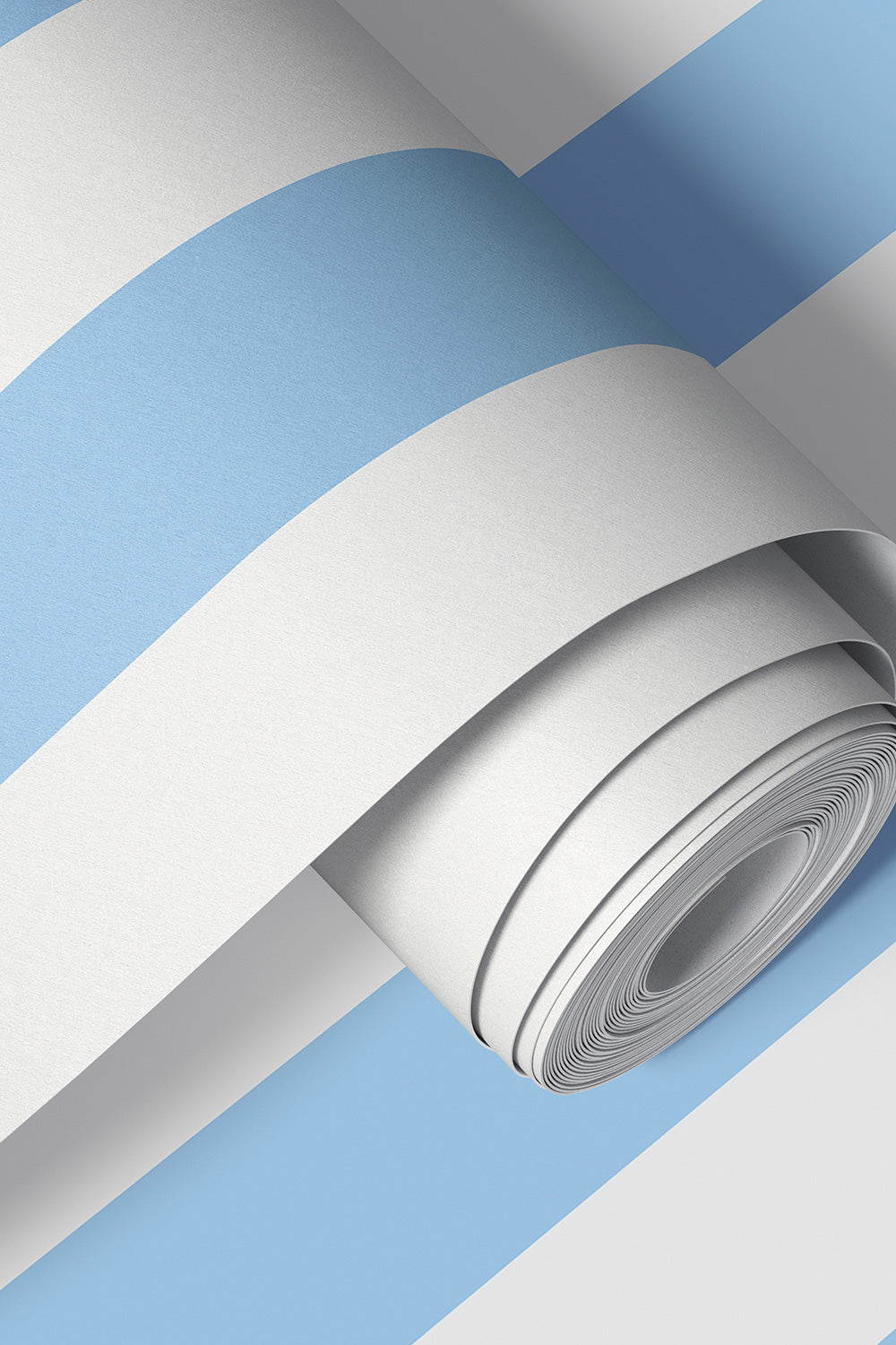 textured performance vinyl wallpaper that is washable and stain and moisture resistant in classic coastal blue and white stripe perfect for vacation beach houses