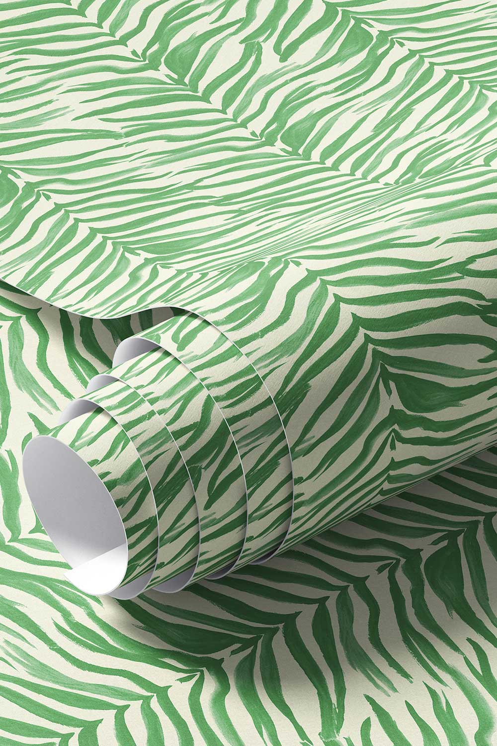 tropical green and white zebra stripe wallpaper
watercolor stripe wallpaper
botanical stripe wallpaper
leaf stripe wallpaper
animal print wallpaper
neutral stripe wallpaper
kids room wallpaper
powder room wallpaper
modern stripe wall-covering
hand painted stripe wall-covering
commercial grade water and stain resistant performance vinyl wall-covering, great for bathrooms, kitchens and commercial spaces